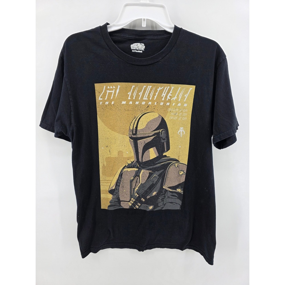 Star Wars Mandalorian Vintage Gold‎ Poster Tee Black M